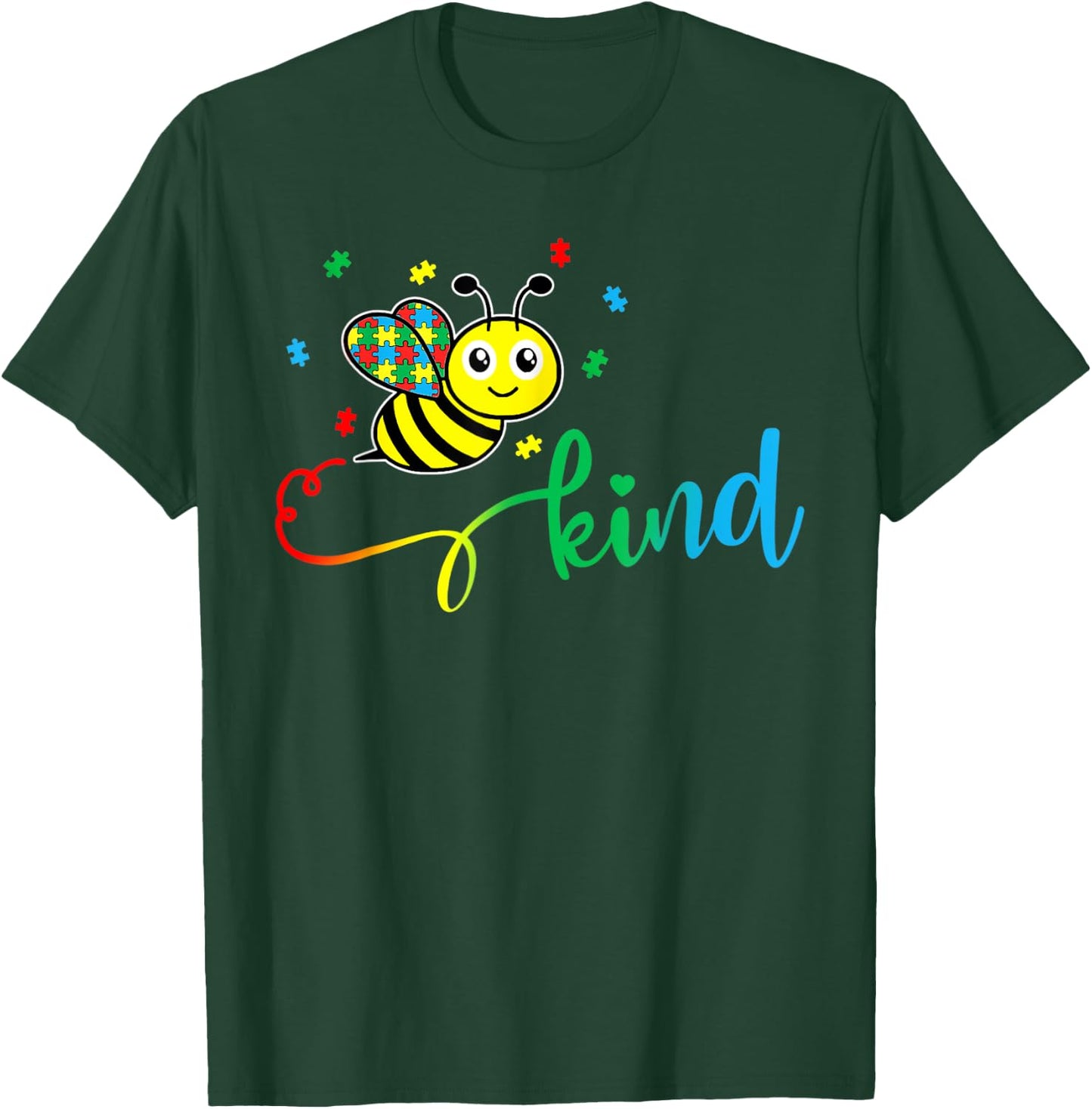 Bee Kind Autism Awareness Month Gift T-Shirt - T-Shirt | Forest