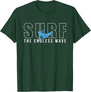Surf The Endless Wave Wakeboard Wakeboarding Board Wakesurf T-Shirt - T-Shirt | Forest