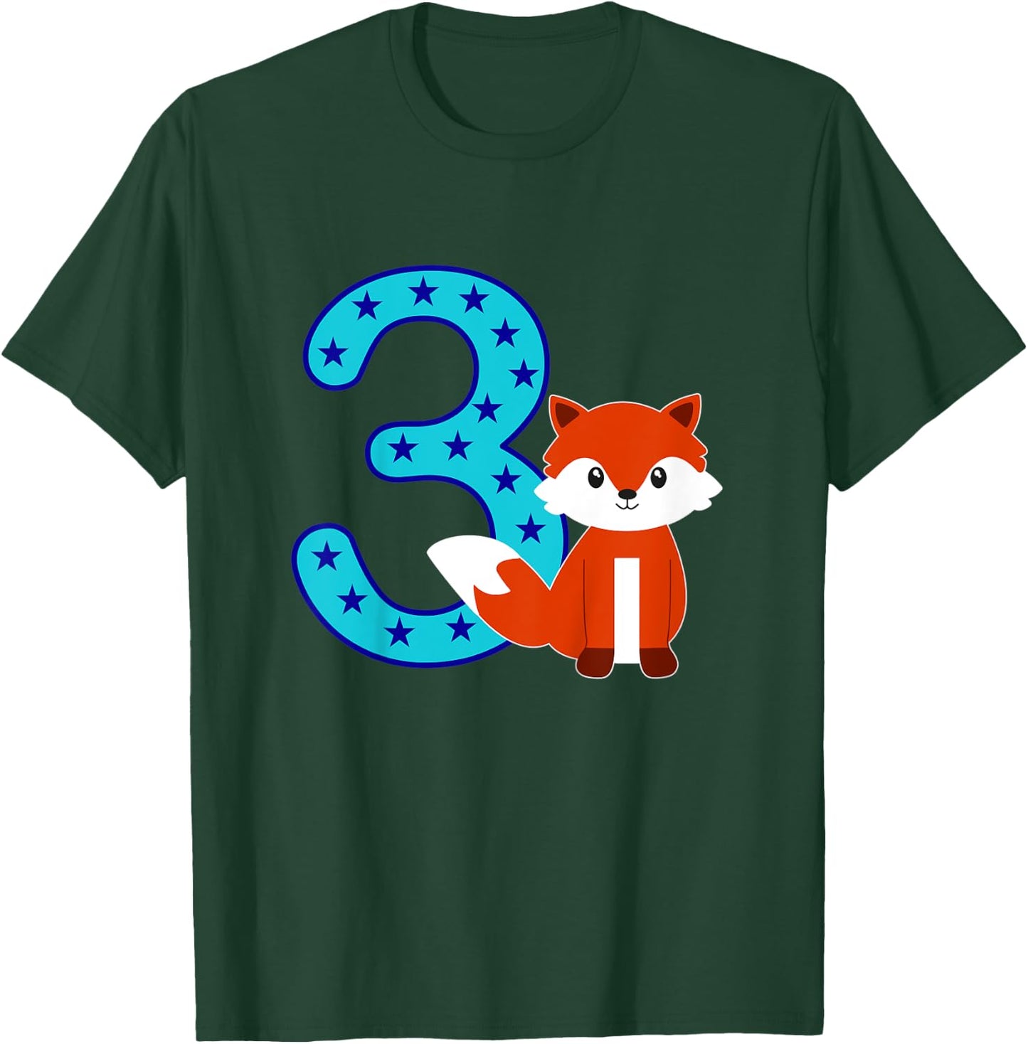 Kids 3rd Birthday Girl Boy Cute Fox I'm 3 Years Old T-Shirt - T-Shirt | Forest
