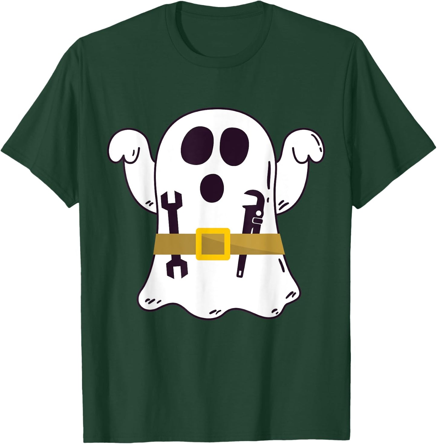 Funny Ghost Plumber Halloween Costume Repairman or Mechanic T-Shirt - T-Shirt | Forest