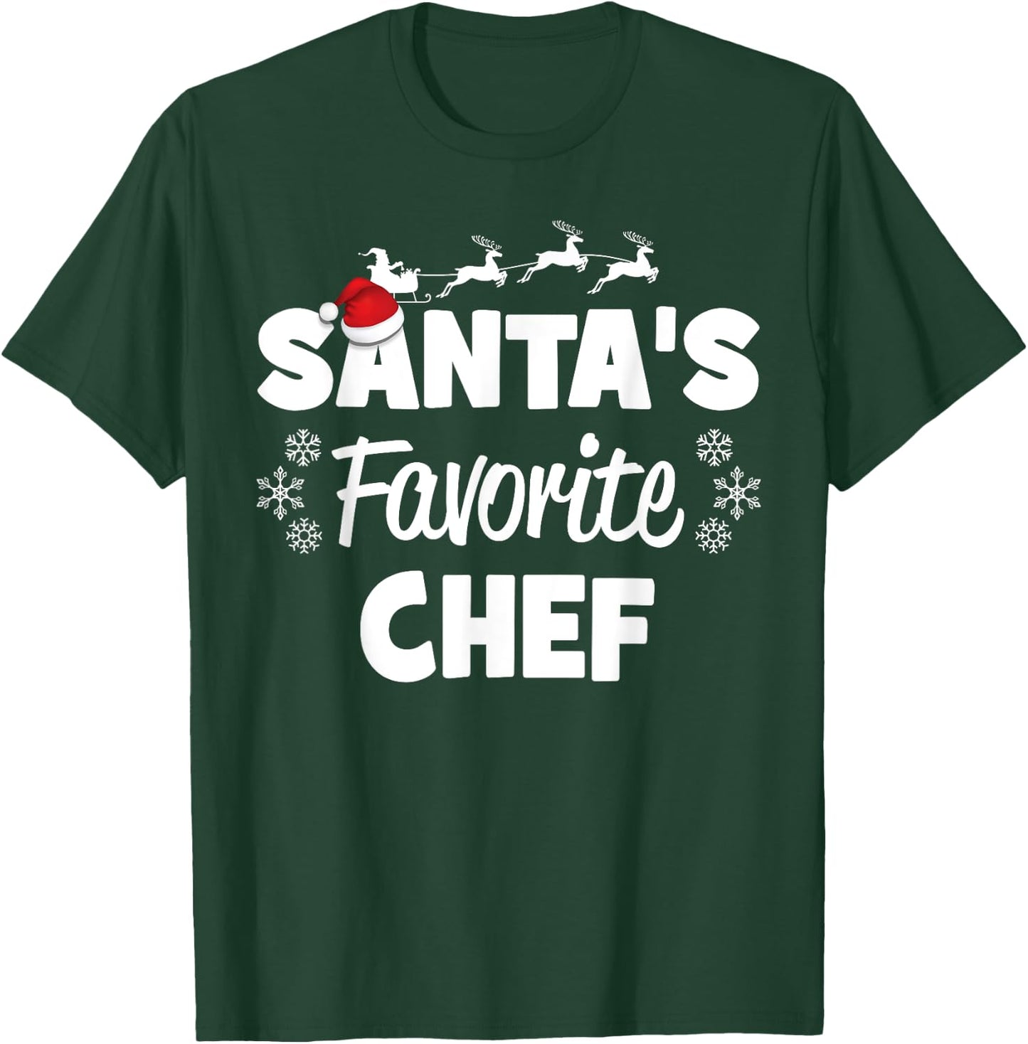 Santa's Favorite Chef Funny Christmas Matching T-Shirt - T-Shirt | Forest
