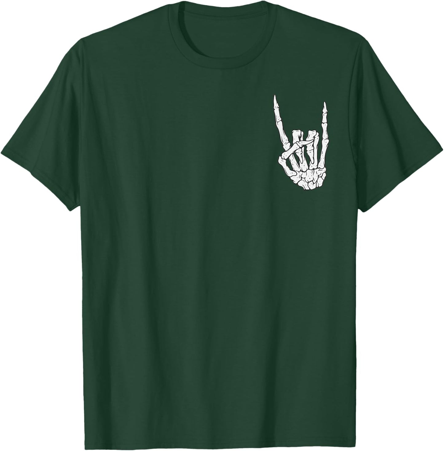 Skeleton Rock Hand Pocket Lazy Halloween Costume Cool Bones T-Shirt - T-Shirt | Forest