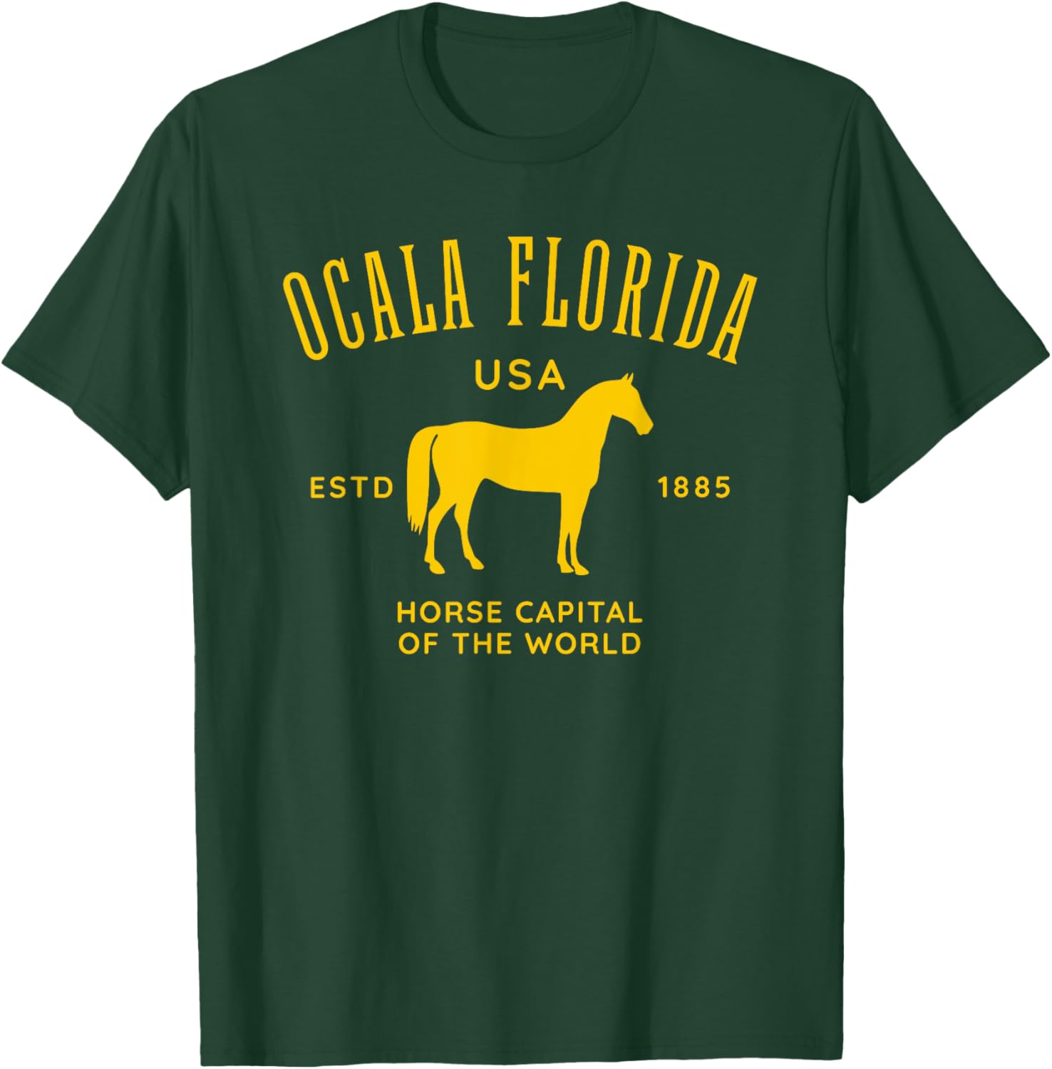 Ocala Florida USA Horse Capital Vintage Equestrian Design T-Shirt - T-Shirt | Forest