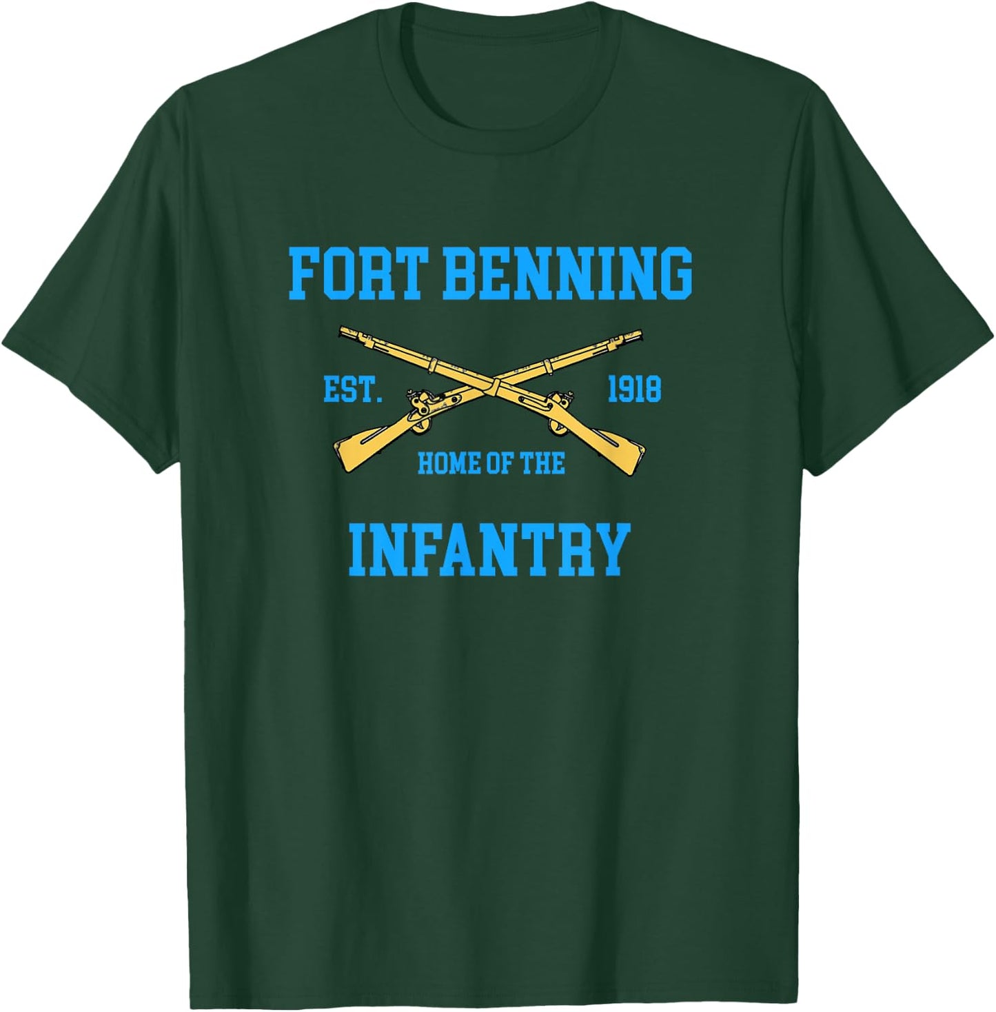 Army Fort Benning Est.1918 Home of the Infantry Grunt T-Shirt - T-Shirt | Forest