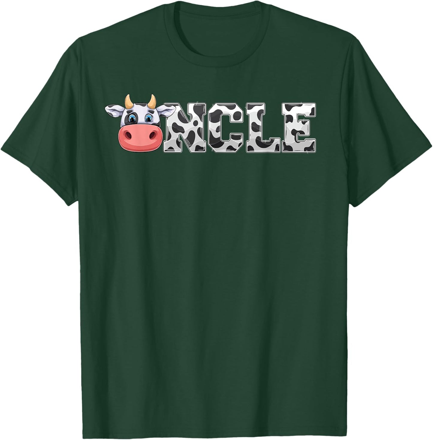 Uncle Cow Print Cowboy Animal Pattern Farmer Cow Uncle T-Shirt - T-Shirt | Forest