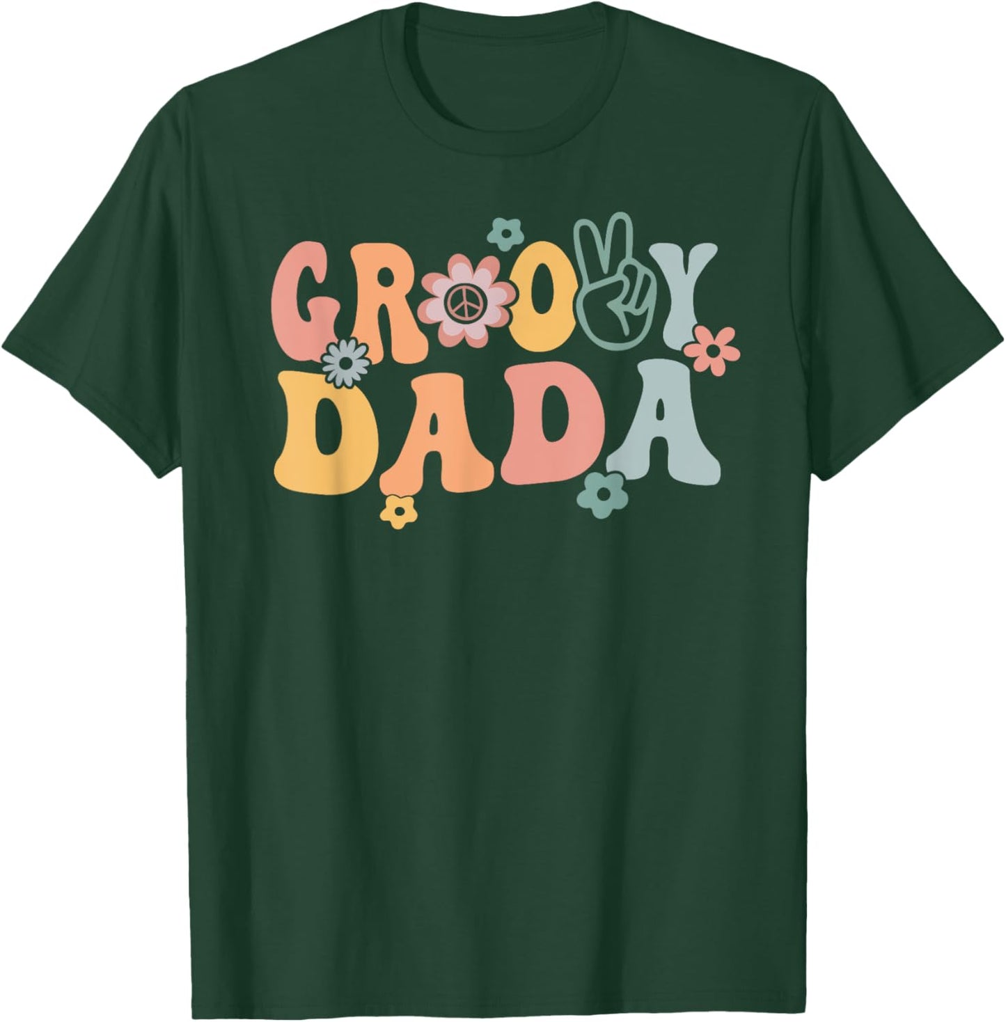 Groovy Dada Retro Dad Matching Family 1st Birthday Party T-Shirt - T-Shirt | Forest