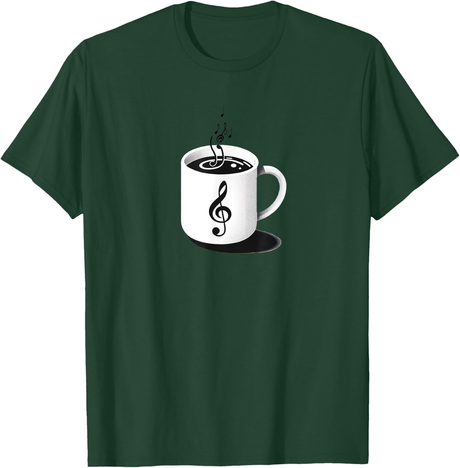 Minimalist Musical Coffee Music Teacher Brew Clef Note T-Shirt - T-Shirt | Forest