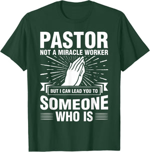 Pastor Shirt Preacher Miracle Worker Clergyman Cleric T-Shirt - T-Shirt | Forest