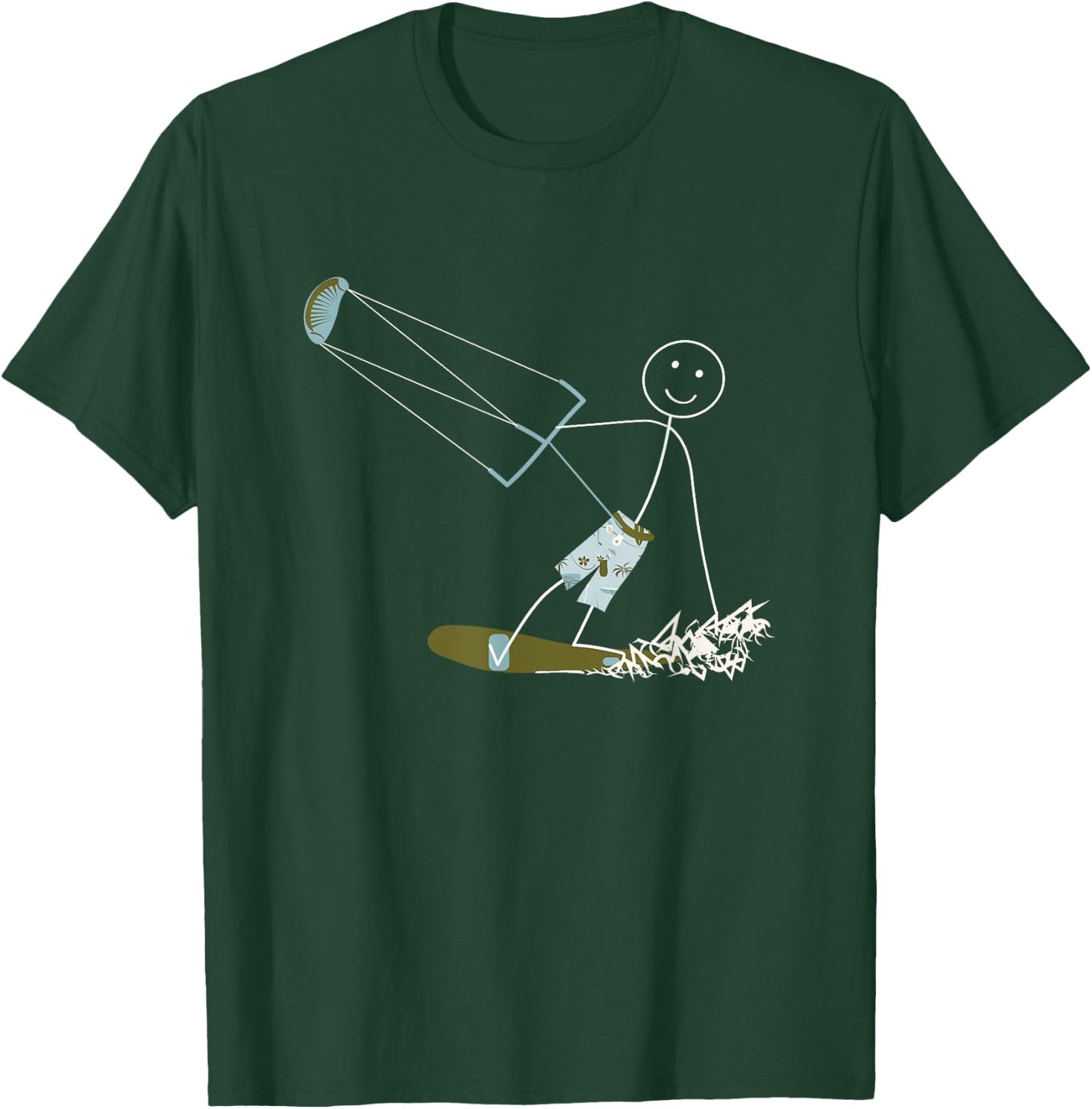 Funny Kiteboarding Design Boys Kitesurfing T-Shirt - T-Shirt | Forest