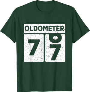 Oldometer 76-77 | 77th Birthday Funny Gift T-Shirt - T-Shirt | Forest