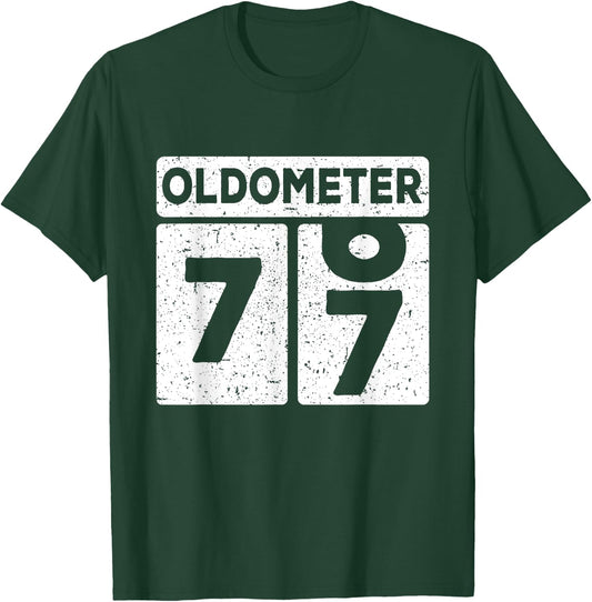 Oldometer 76-77 | 77th Birthday Funny Gift T-Shirt - T-Shirt | Forest
