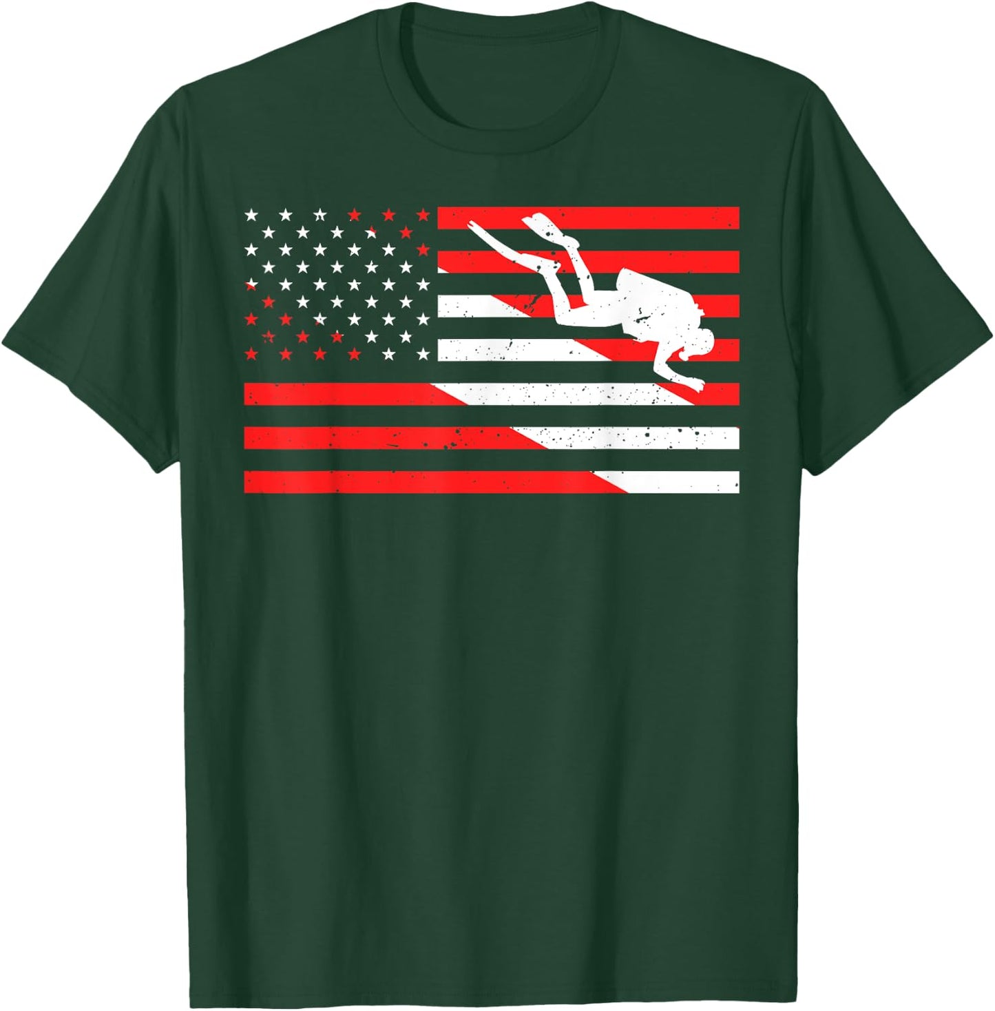 Funny Scuba Diving Design Scuba Dive Flag Professional Diver T-Shirt - T-Shirt | Forest