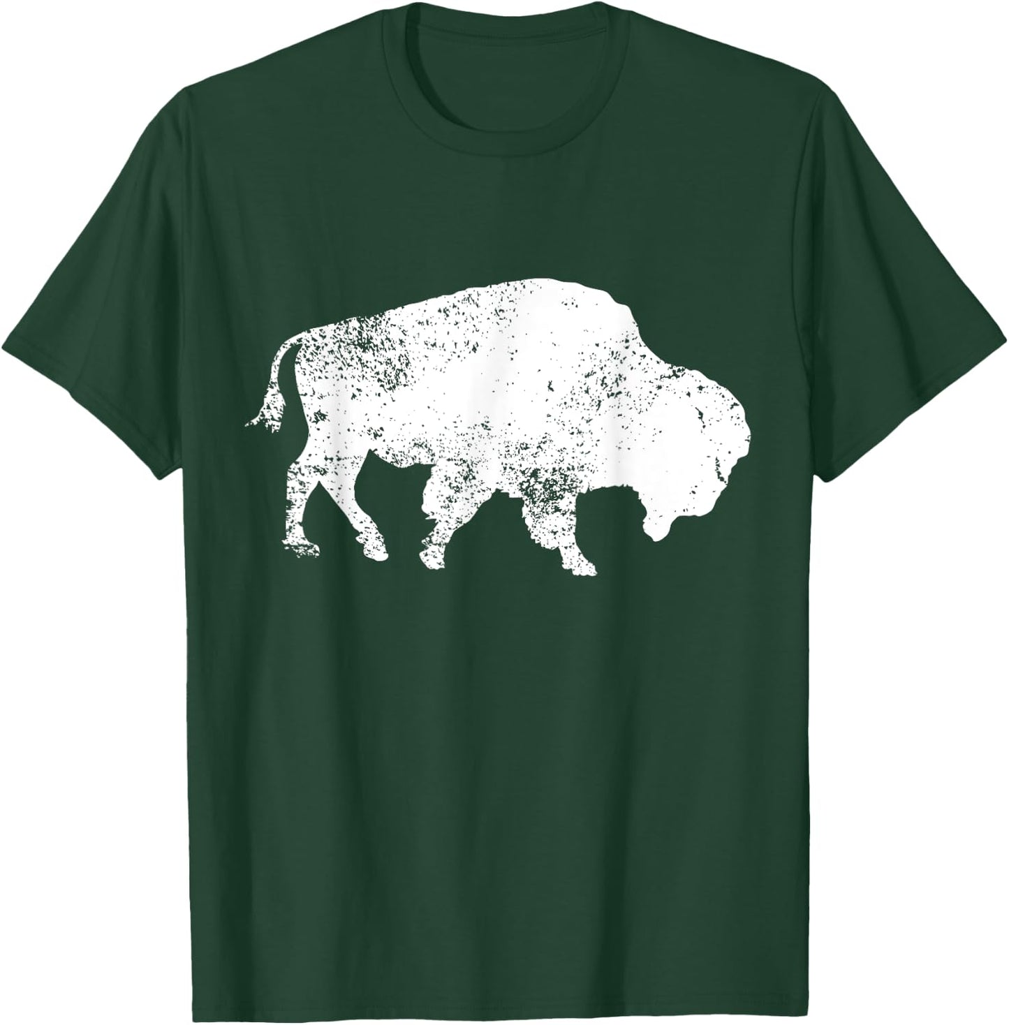 Vintage Buffalo Bison Print Design Distressed Bison T-Shirt - T-Shirt | Forest