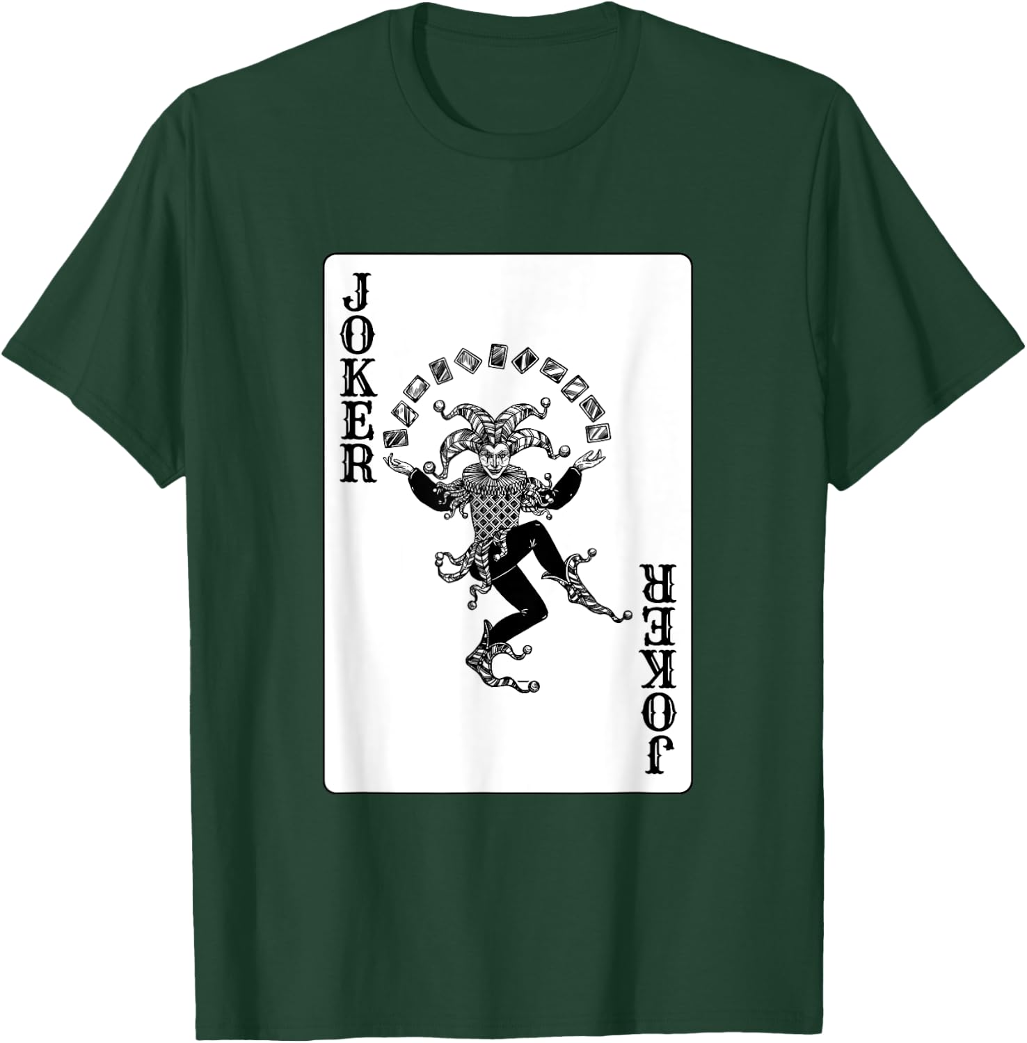 Joker Casino Poker Card Games Playing Cards Black Jack T-Shirt - T-Shirt | Forest