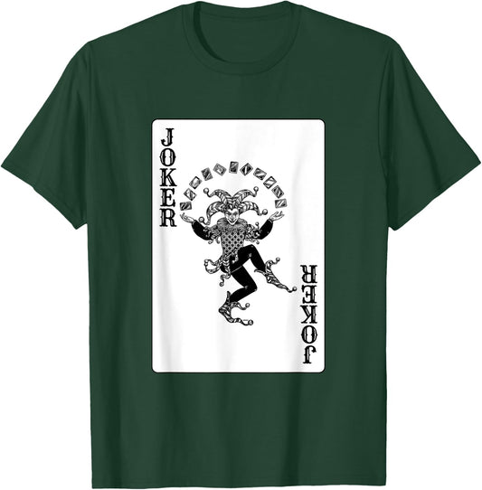 Joker Casino Poker Card Games Playing Cards Black Jack T-Shirt - T-Shirt | Forest