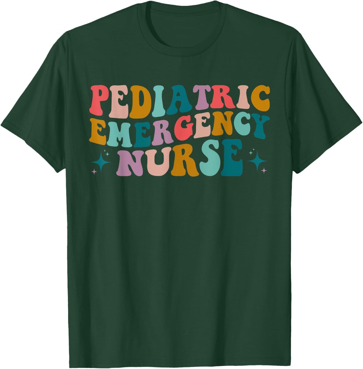 PEDS Emergency design Pediatric ER Nurse Emergency Room RN Nursing groovy retro T-Shirt - T-Shirt | Forest
