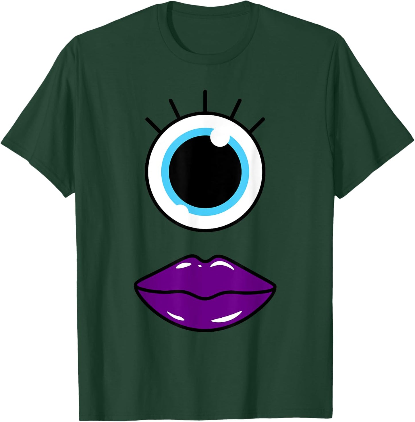 Funny Cute Goth Monster Face Eyeball Easy Halloween Costume T-Shirt - T-Shirt | Forest