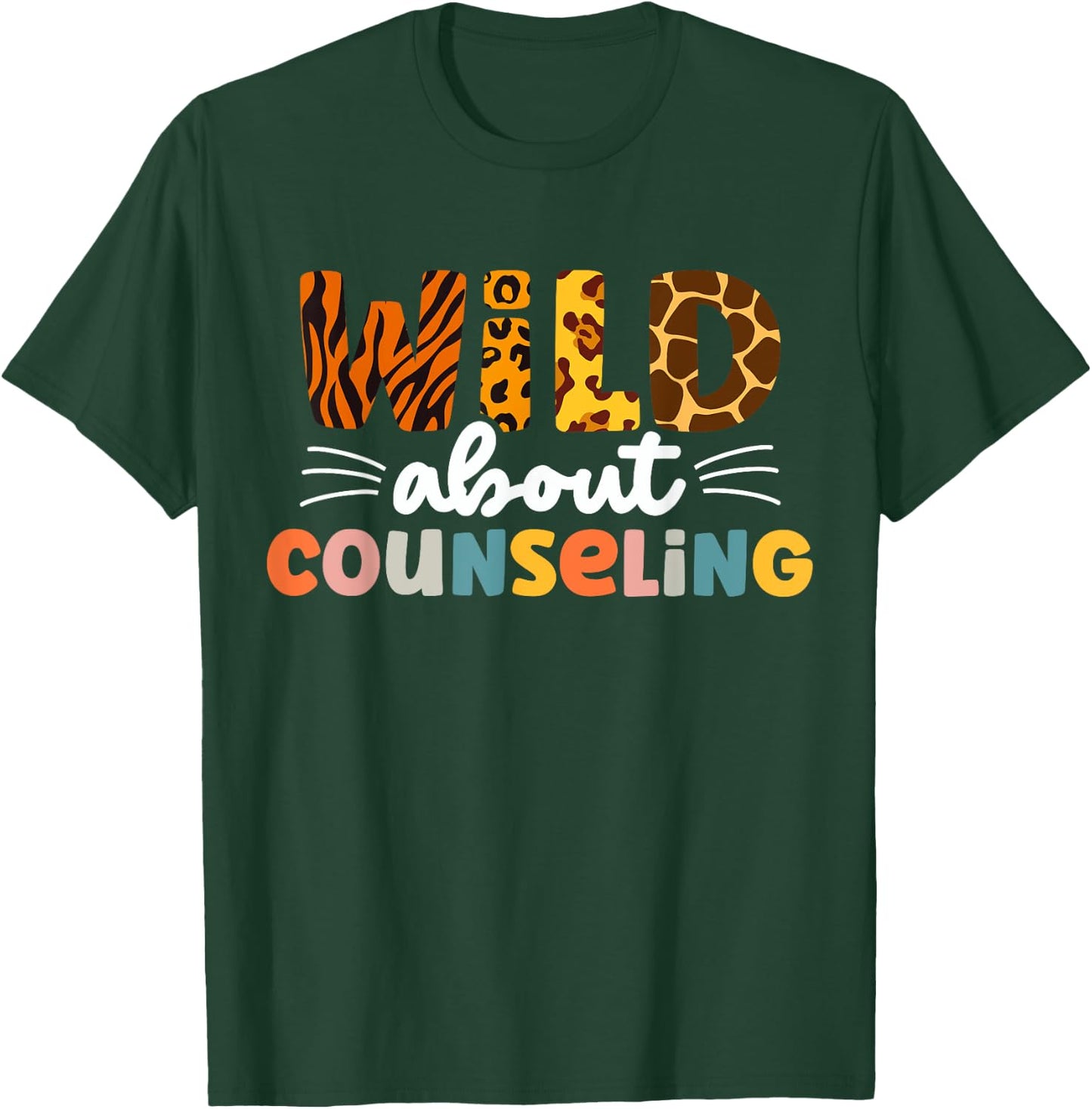 Cute Wild About Counseling Leopard Teacher Counselor Men Women T-Shirt - T-Shirt | Forest