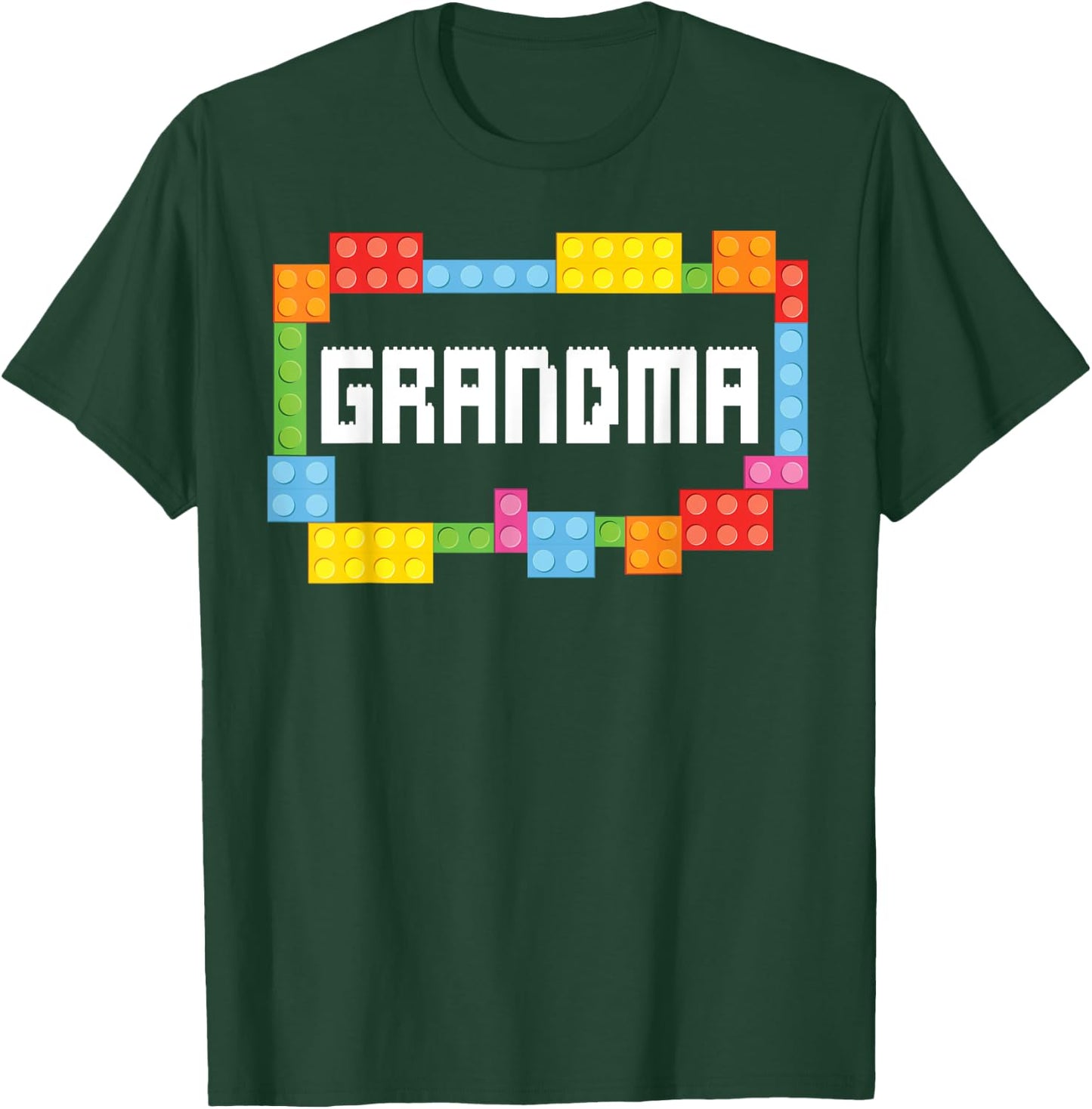 Master builder Grandma Bricks Blocks Building Family Set T-Shirt - T-Shirt | Forest