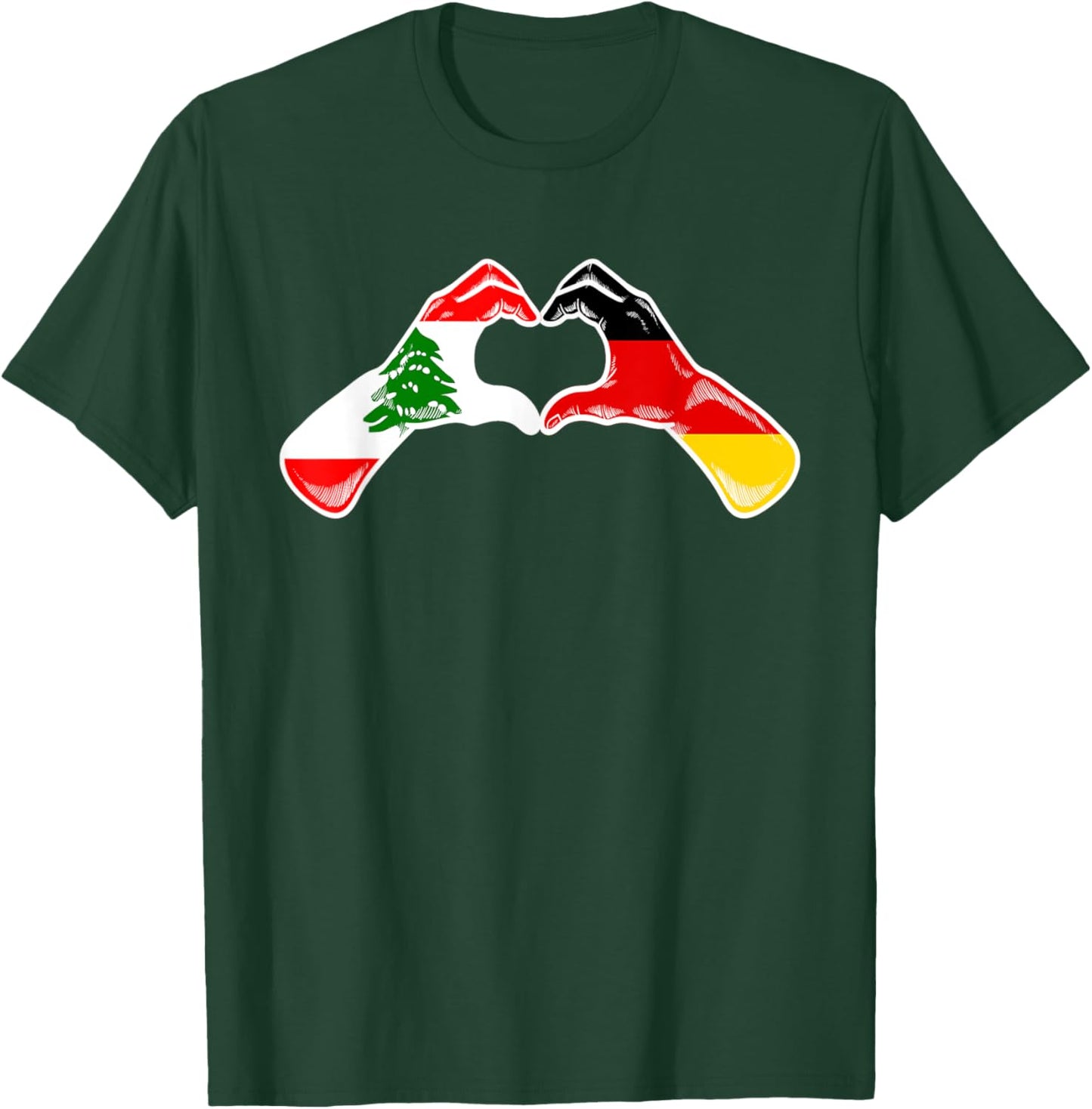 lebanon Germany Flag - lebanese German Heart T-Shirt - T-Shirt | Forest