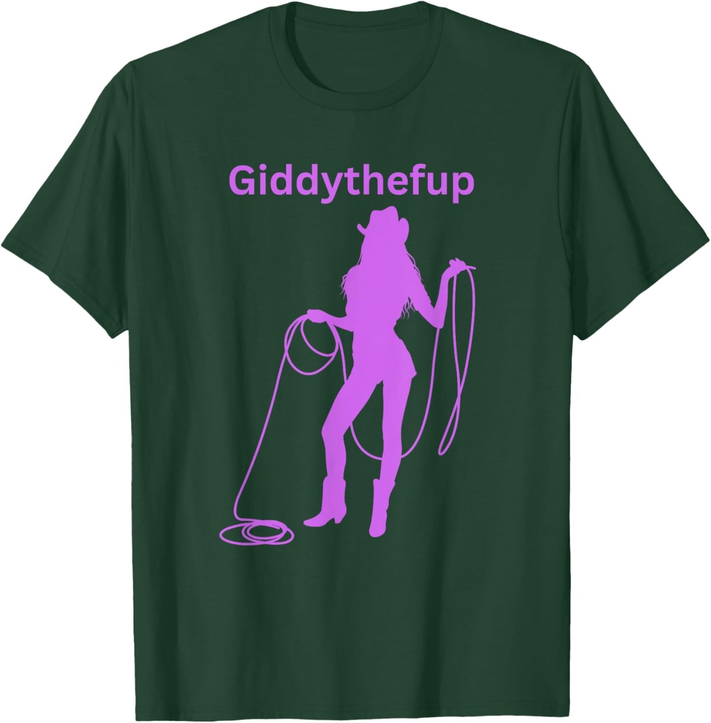 Purple Funny Giddythefup Cowgirl Roper Rodeo T-Shirt - T-Shirt | Forest