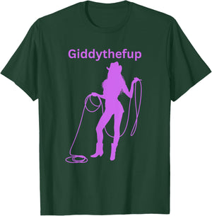 Purple Funny Giddythefup Cowgirl Roper Rodeo T-Shirt - T-Shirt | Forest