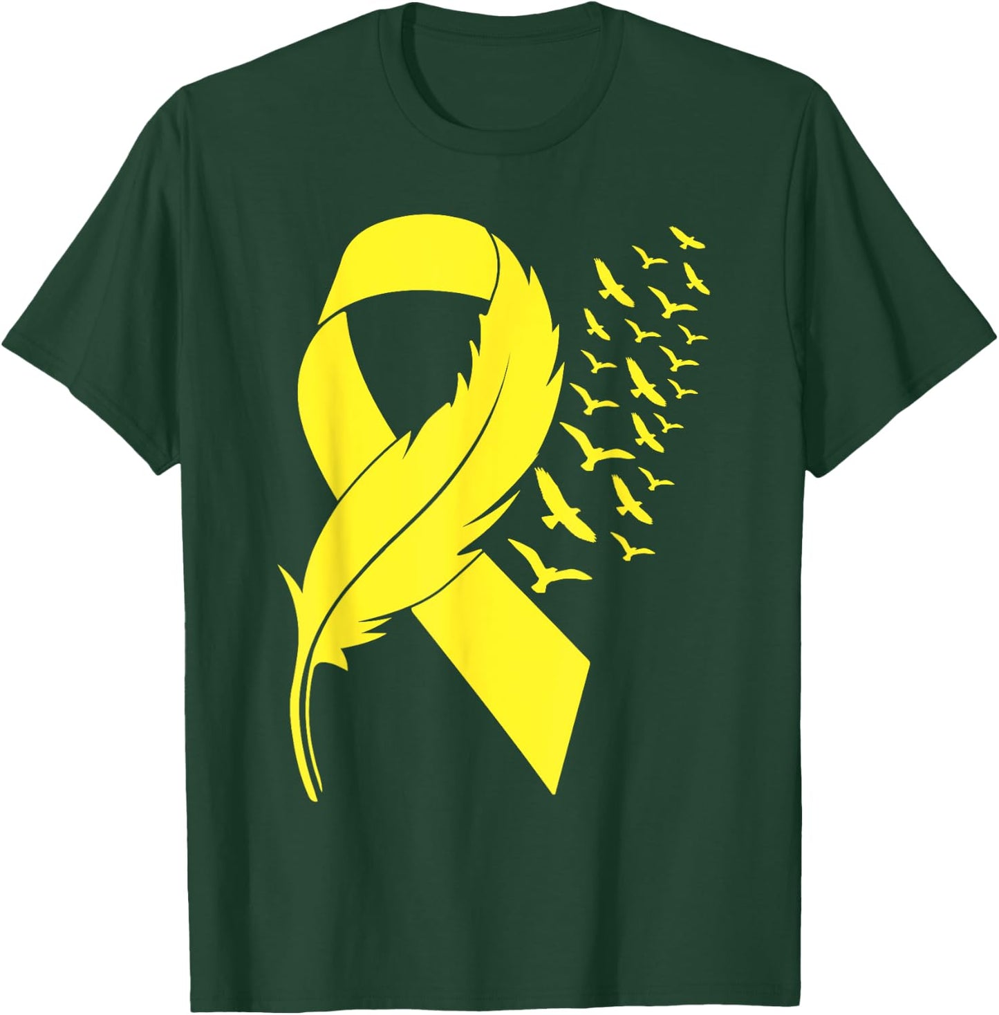 Spina Bifida Awareness Yellow Ribbon T-Shirt - T-Shirt | Forest