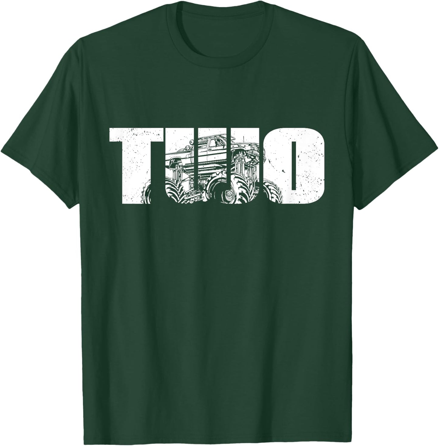 2 Year Old Shirt 2nd Birthday Monster Truck Boys Girls Kid T-Shirt - T-Shirt | Forest