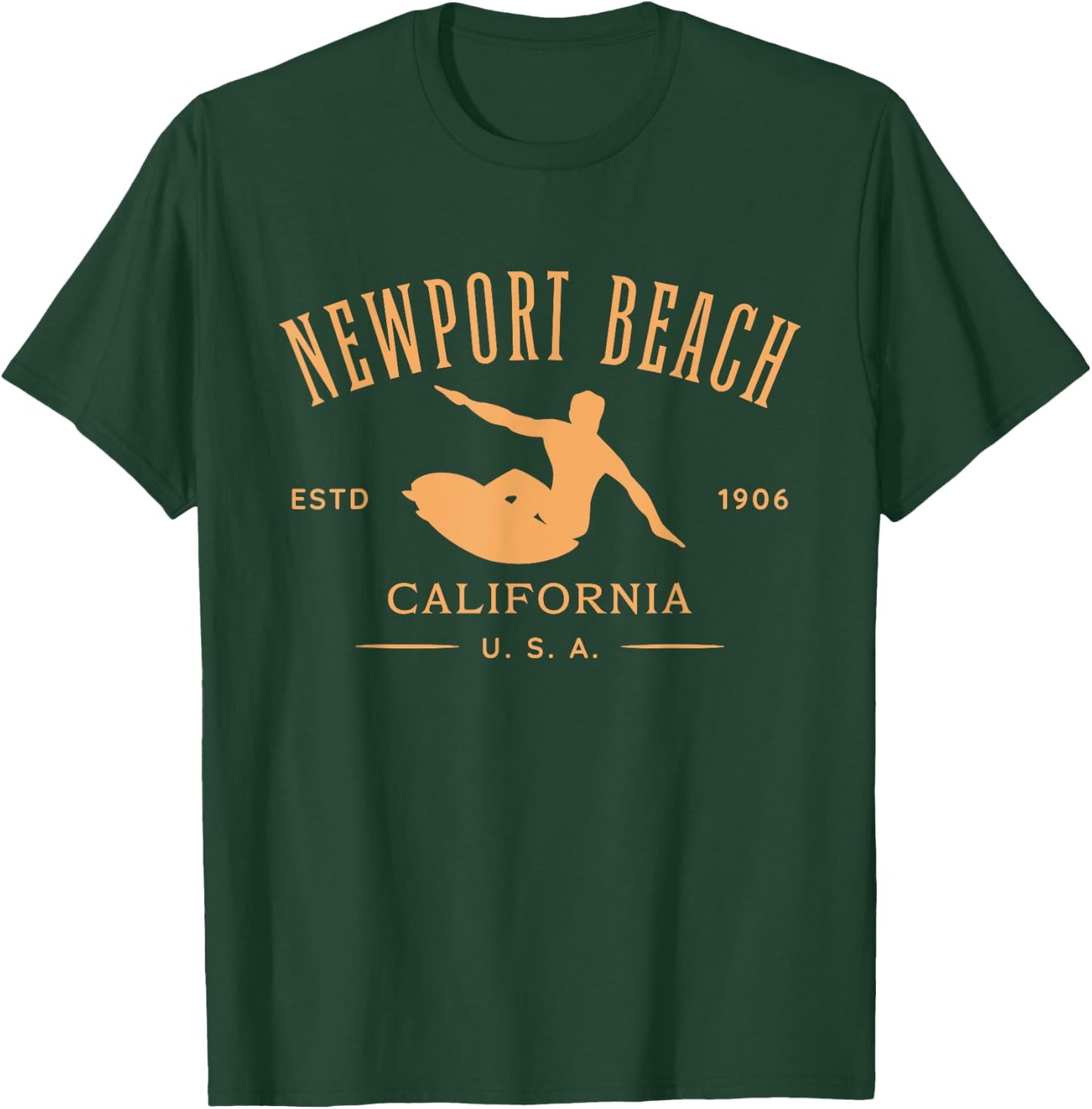 Newport Beach California Surf Design T-Shirt - T-Shirt | Forest