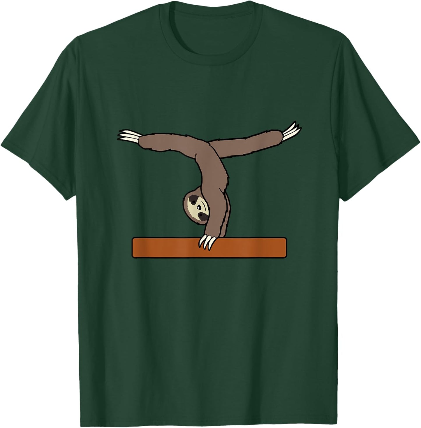 Cute Sloth Performing Gymnastics Ironic Gymnast T-Shirt - T-Shirt | Forest