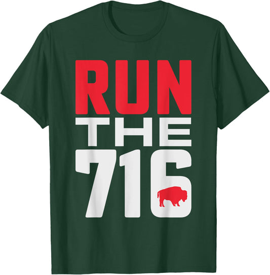 Buffalo Runner Run the 716 Buffalo NY T-Shirt - T-Shirt | Forest