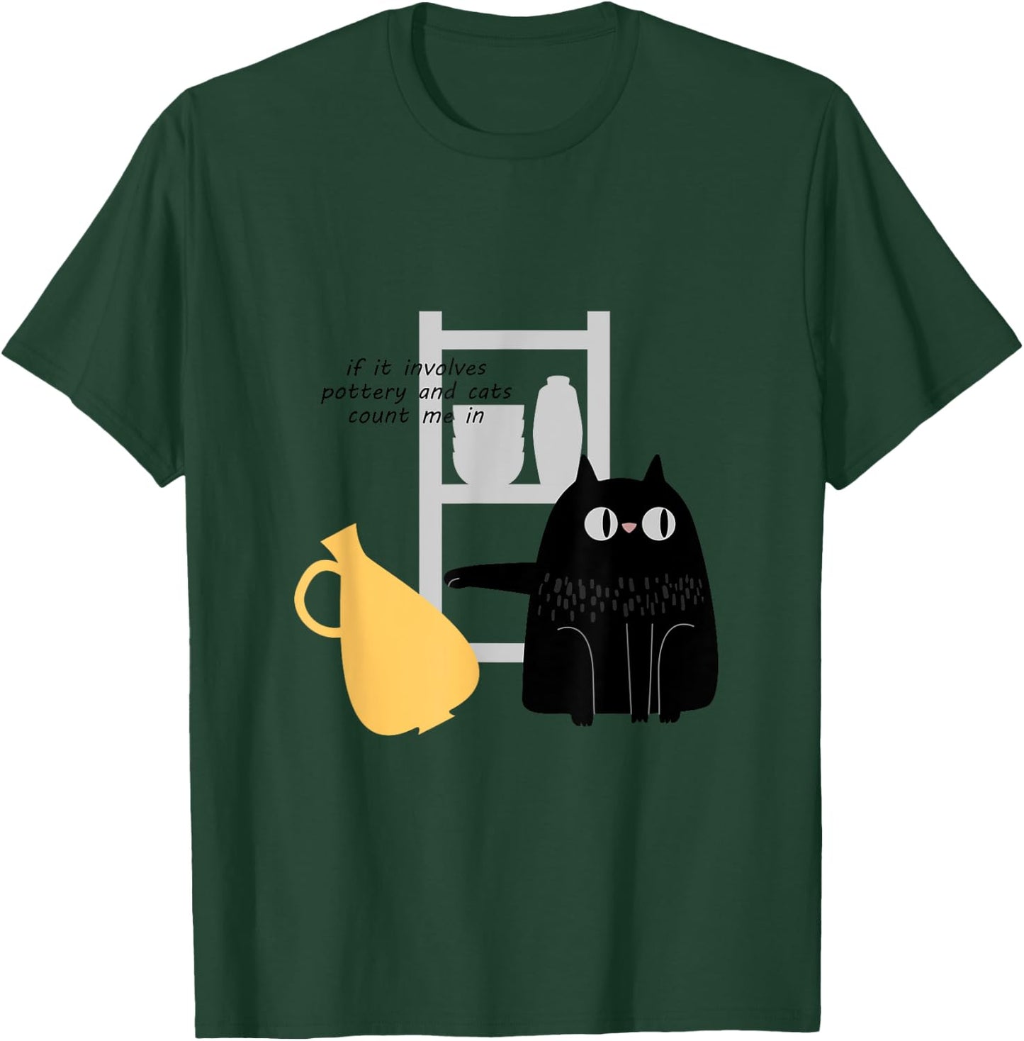 Bad Pottery Cat T-Shirt - T-Shirt | Forest