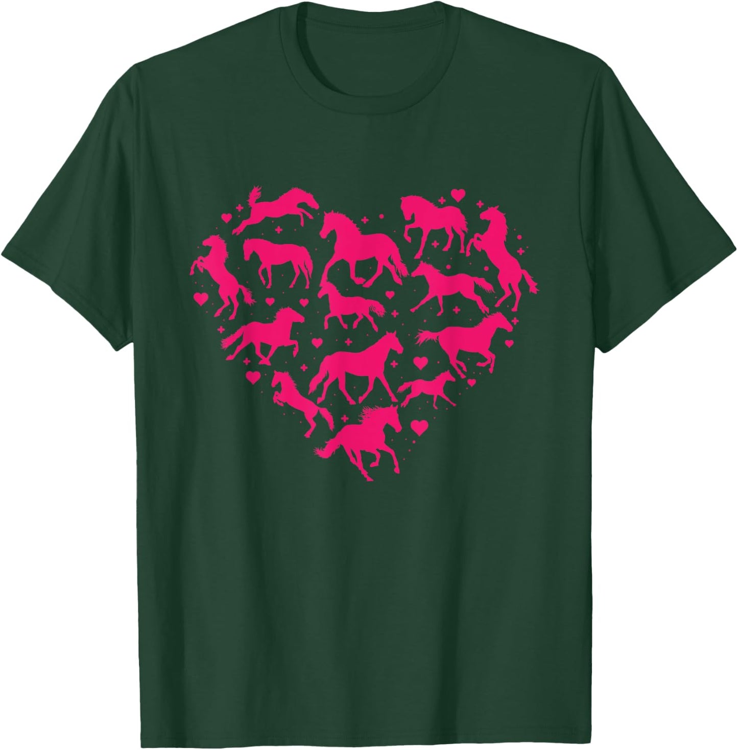 Valentines Horses - Valentines Day Horse Animal Equestrian T-Shirt - T-Shirt | Forest