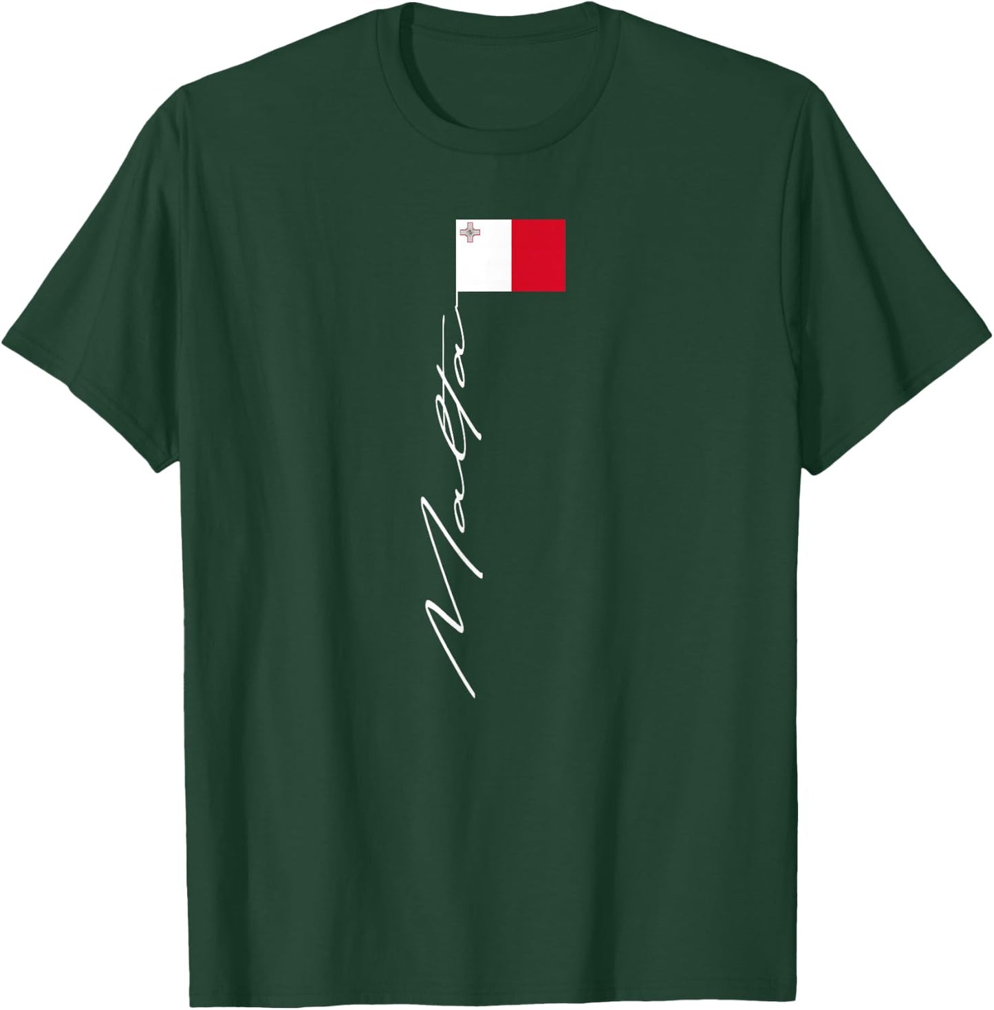 Malta Signature Flag Pole Patriotic Malta Flag T-Shirt - T-Shirt | Forest