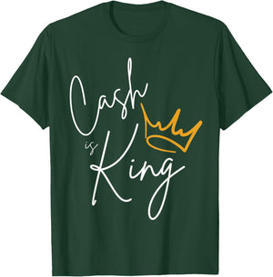 Cash is King Debt Free Journey Debt Free Lifestyle Crown T-Shirt - T-Shirt | Forest
