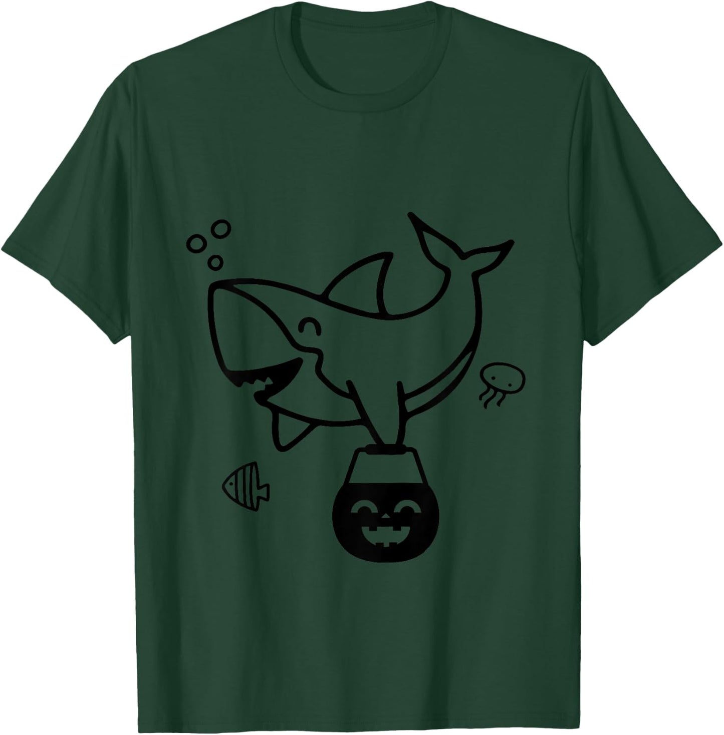 Kids Halloween Pumpkin Shark Toddler Boy Trick or Treat Baby T-Shirt - T-Shirt | Forest