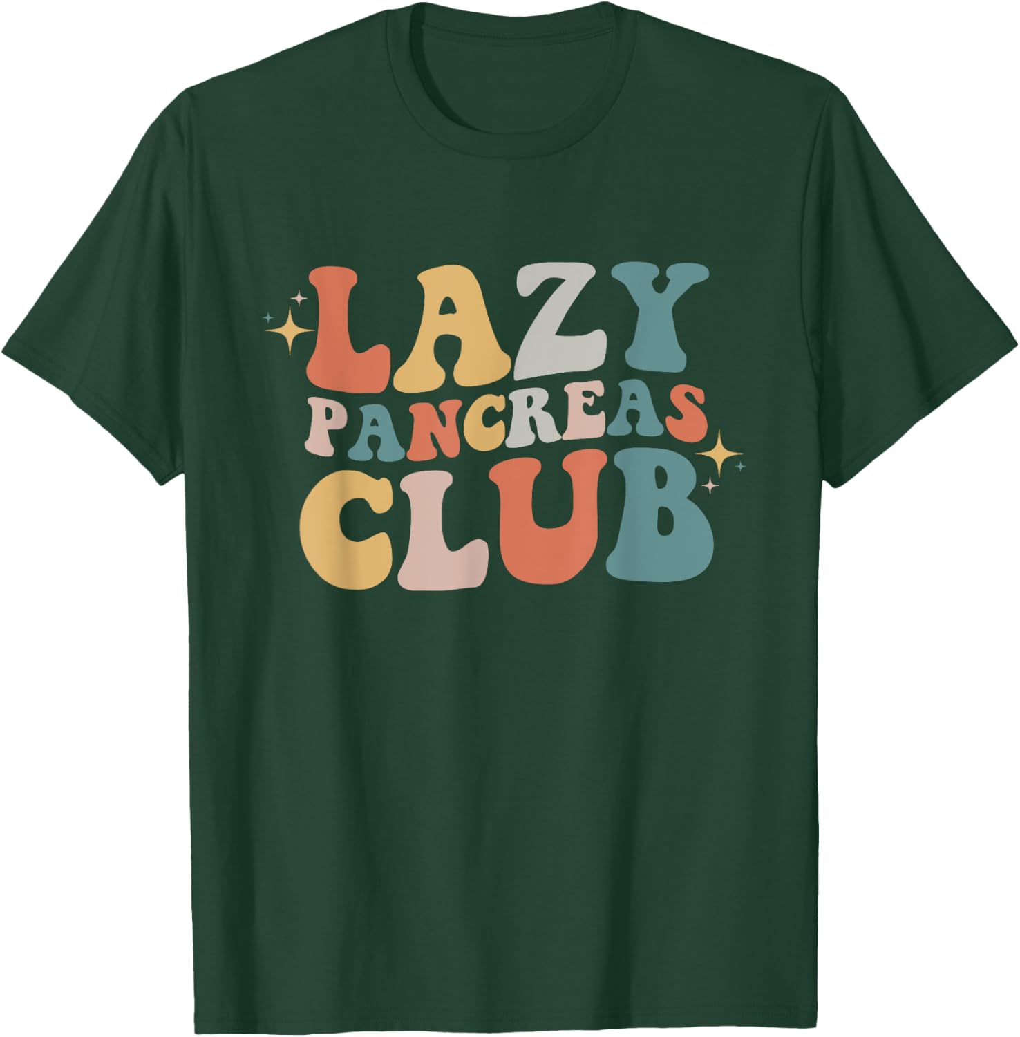 Lazy Pancreas Club Retro Diabetes Awareness Day T-Shirt - T-Shirt | Forest