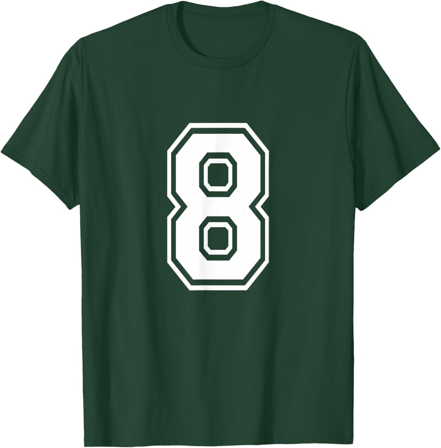 Number 8 Varsity Sports Team Jersey 8th Birthday 8 Years T-Shirt - T-Shirt | Forest
