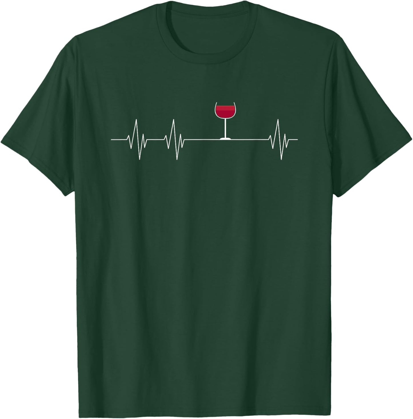 Wine Heartbeat Wine Glass T-Shirt - T-Shirt | Forest