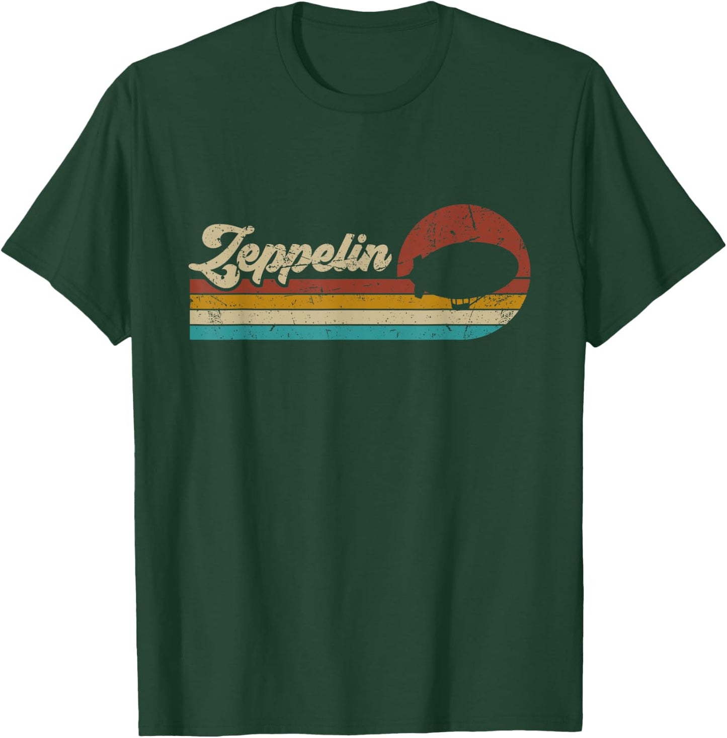 Vintage Zeppelin Retro Sunset Funny Dirigible Airship T-Shirt - T-Shirt | Forest