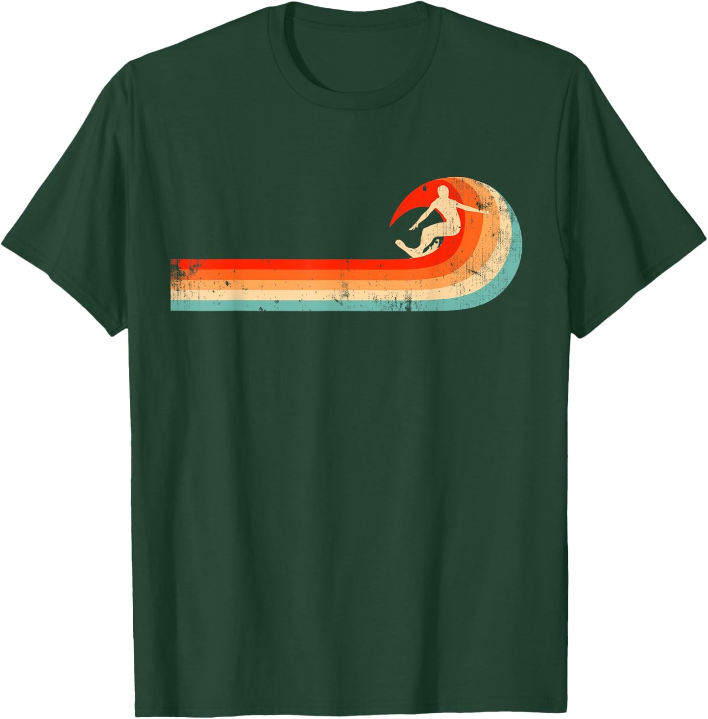 Surfer Gift Vintage Wave Retro Surfing Surf Beach T-Shirt - T-Shirt | Forest