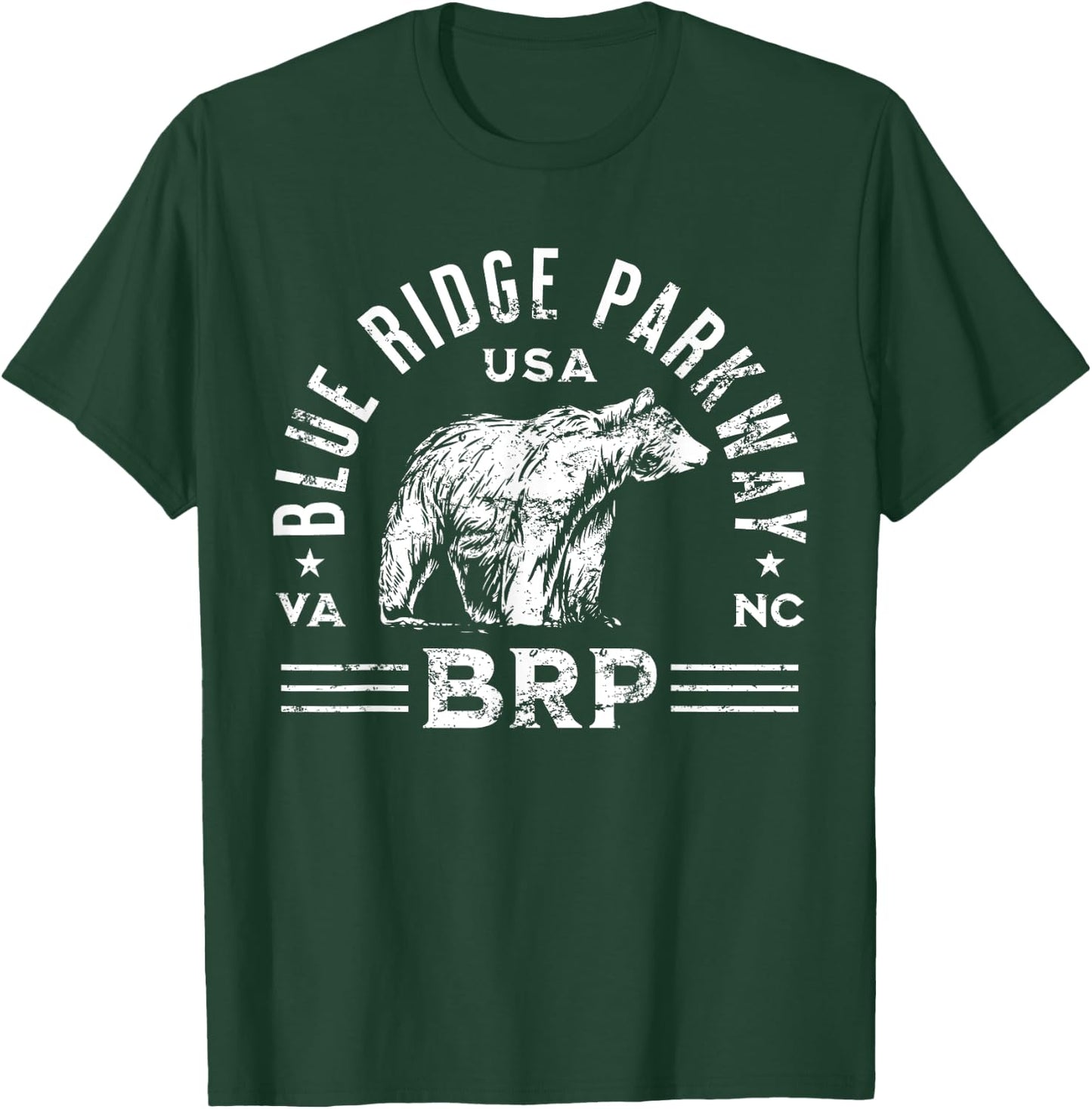 Blue Ridge Parkway NC VA USA Bear Design T-Shirt - T-Shirt | Forest