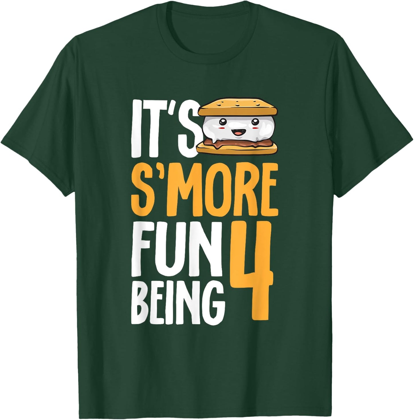 S’more Campfire 4th Birthday Marshmallow Camping Smore T-Shirt - T-Shirt | Forest
