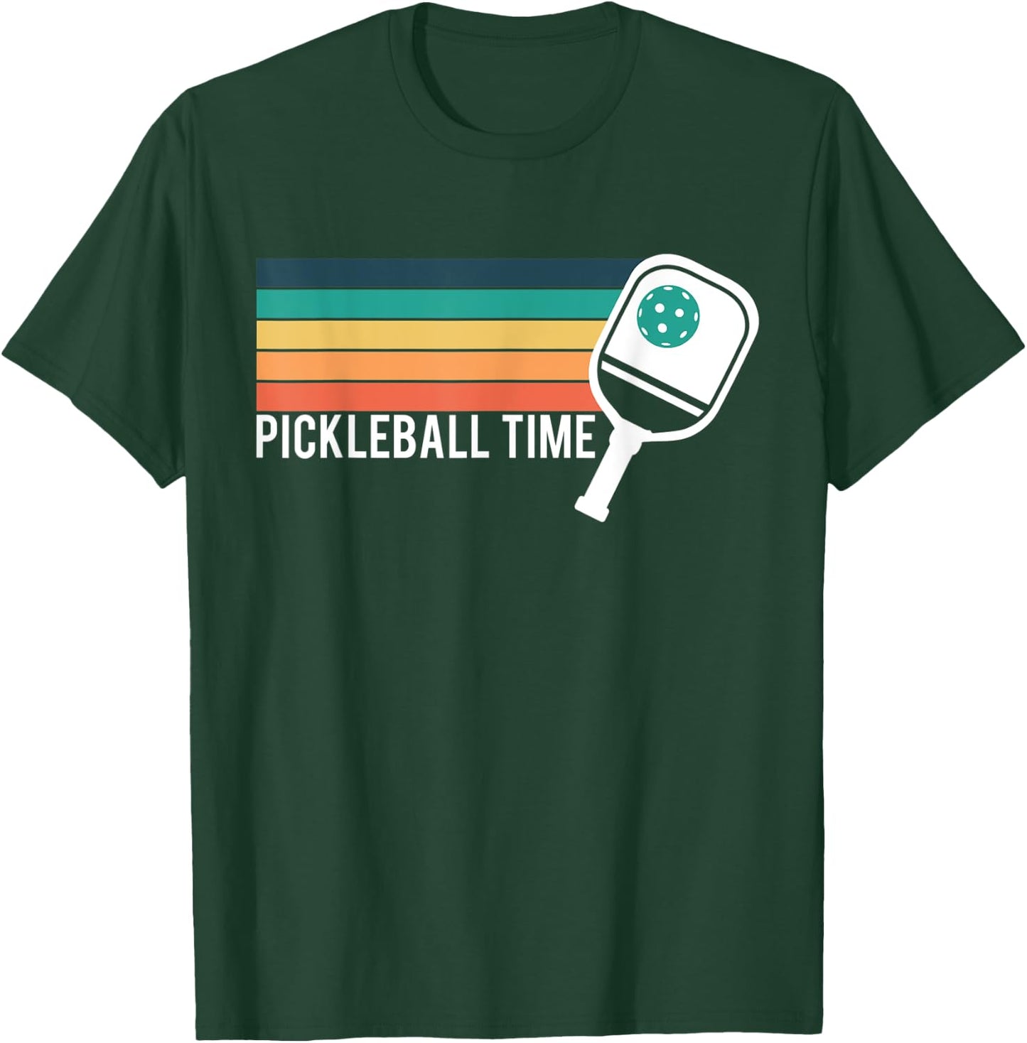 Vintage Retro Pickleball Time Pickleball Player T-Shirt - T-Shirt | Forest
