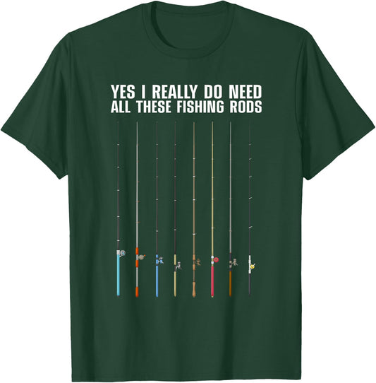 Cool Fishing Women Fishermen Fishing Rod Hook Fisher T-Shirt - T-Shirt | Forest