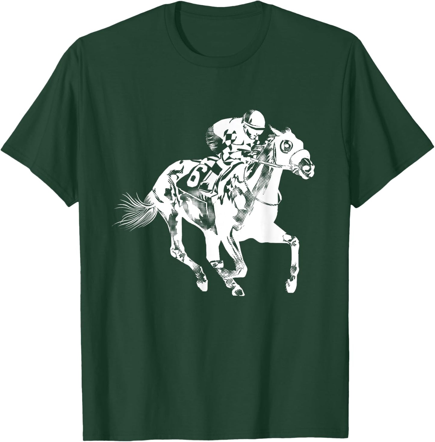 Cool Horse Racing Animal Fan Gift Men Women Kids -Adults -Youth Black Short Sleeve Horse-racing- Funny Horseracing Jockey Rider Horseback Riding Lover Outfit T-Shirt - T-Shirt | Forest