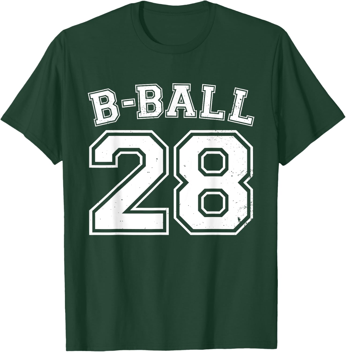 B-Ball Basketball Player Number 28 Training Varsity Vintage T-Shirt - T-Shirt | Forest