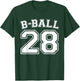 B-Ball Basketball Player Number 28 Training Varsity Vintage T-Shirt - T-Shirt | Forest