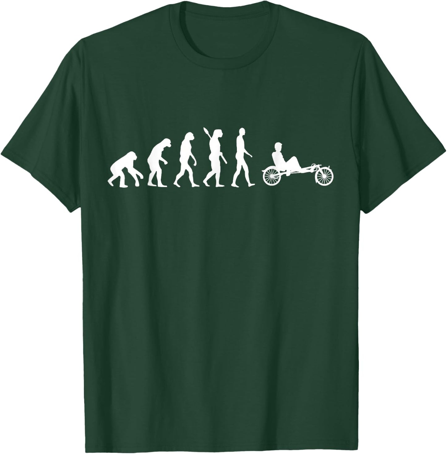 Recumbent Bike Cyclist Evolution Triker Recumbent Trike T-Shirt - T-Shirt | Forest