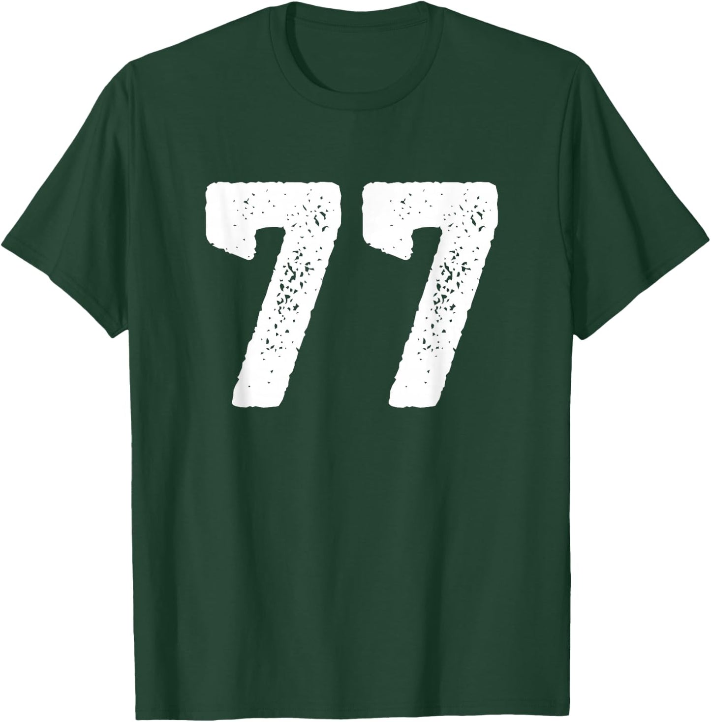 Number 77 Years Anniversary Sports Team Player T-Shirt - T-Shirt | Forest